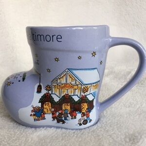 Baby Blue Boot Christmas Village In Baltimore German Gluehwein Mug Night Market